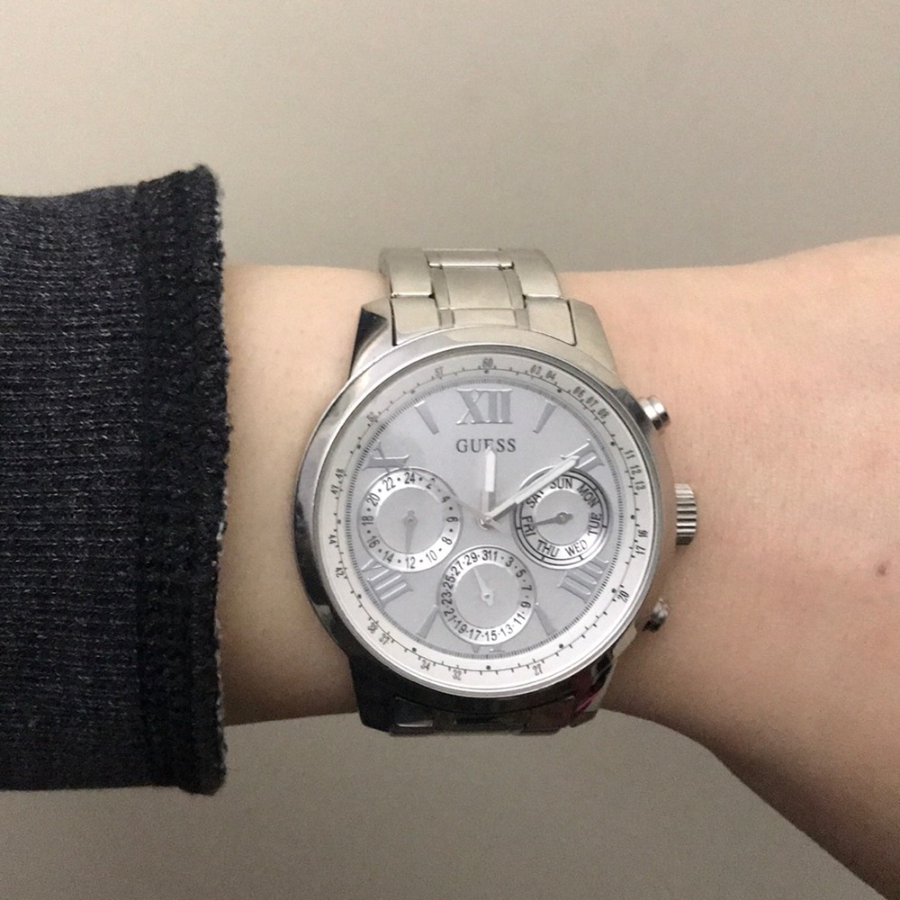 GUESS Multi-function silver stainless steel watch